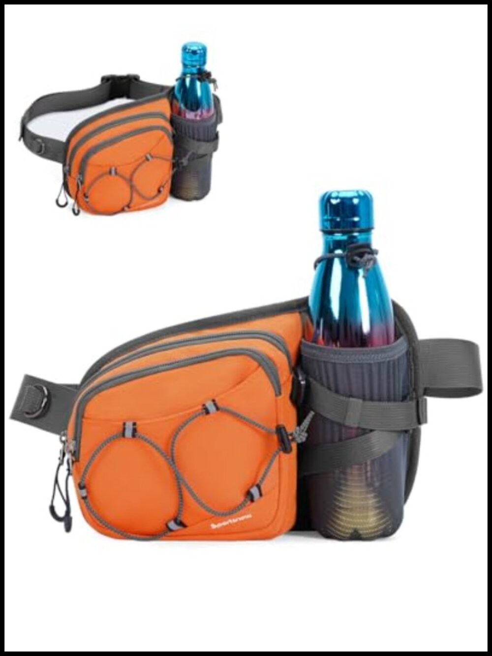 Waist Pack Hydration Belt Fits 20oz Bottle Hiking Running Dog Walking